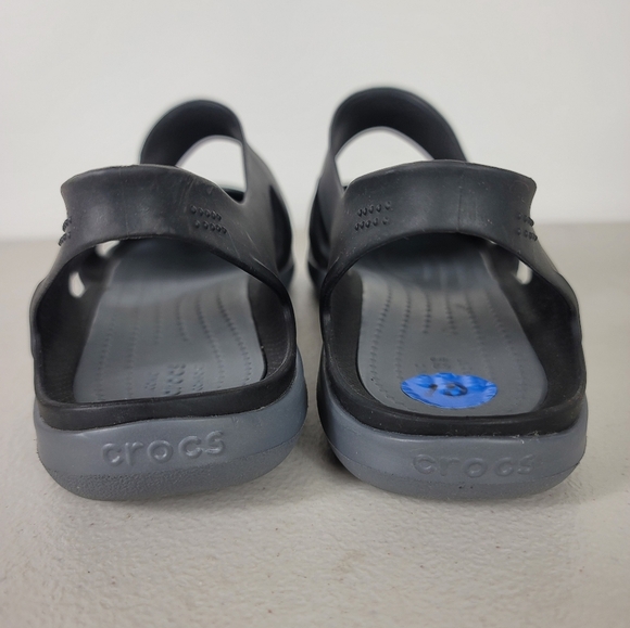 Crocs Woman's slip on Flats Loafers Shoes Sz 10 Grey black - Picture 3 of 7